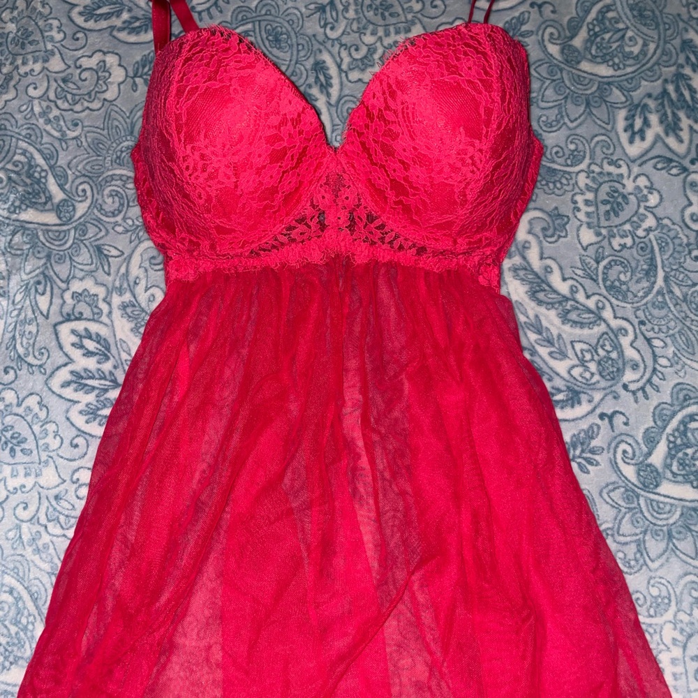VS 36D Red Lace Chemise
